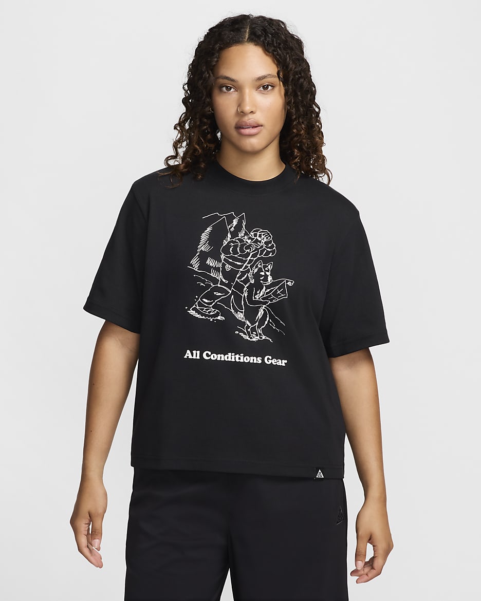 Nike ACG Grafik-T-Shirt mit weiter Passform (Damen) - Schwarz