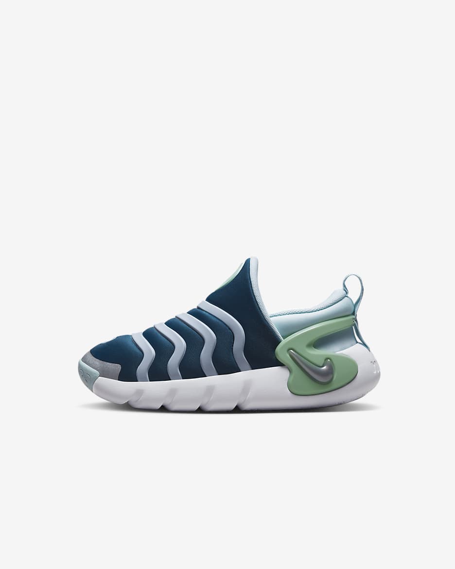 Nike Dynamo GO SE Younger Kids' Easy On/Off Shoes - Valerian Blue/Glacier Blue/Enamel Green/Metallic Silver