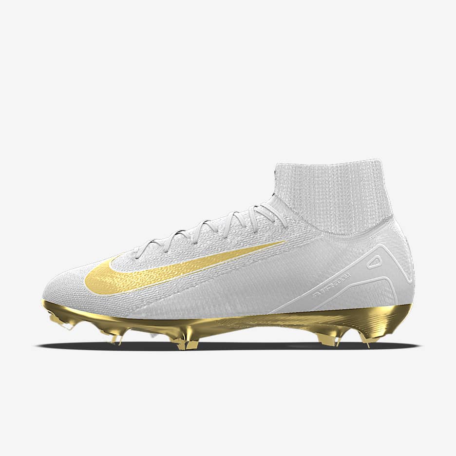 Chaussure de foot montante à crampons pour terrain sec personnalisable Nike Mercurial Superfly 10 Elite By You - Blanc/Platinum Tint/Blanc
