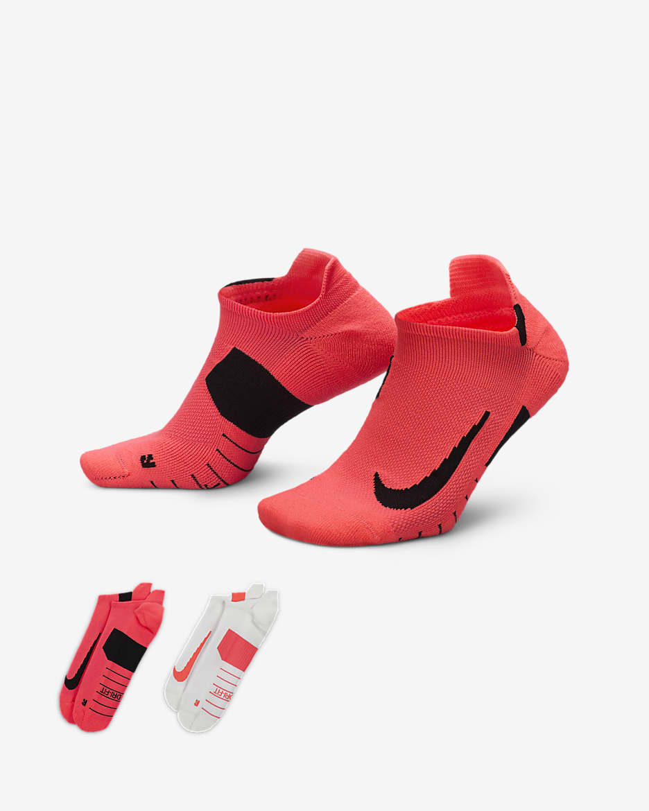 Nike Multiplier No-Show hardloopsokken (2 paar) - Meerkleurig