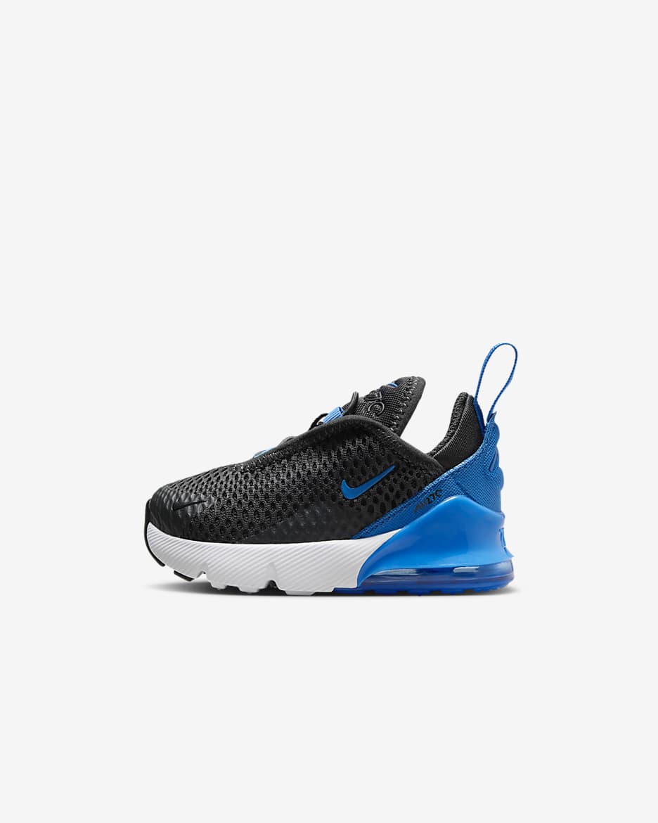 Nike Air Max 270 Baby/Toddler Shoe - Anthracite/Black/White/Light Photo Blue