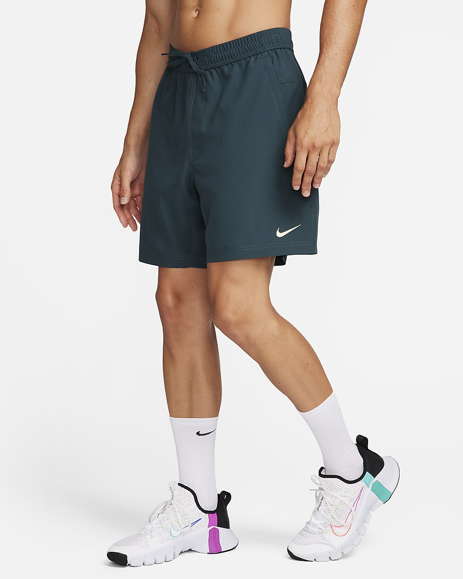 Nike Dri-FIT Form Men's 18cm (approx.) Unlined Versatile Shorts - Deep Jungle/Luminous Green