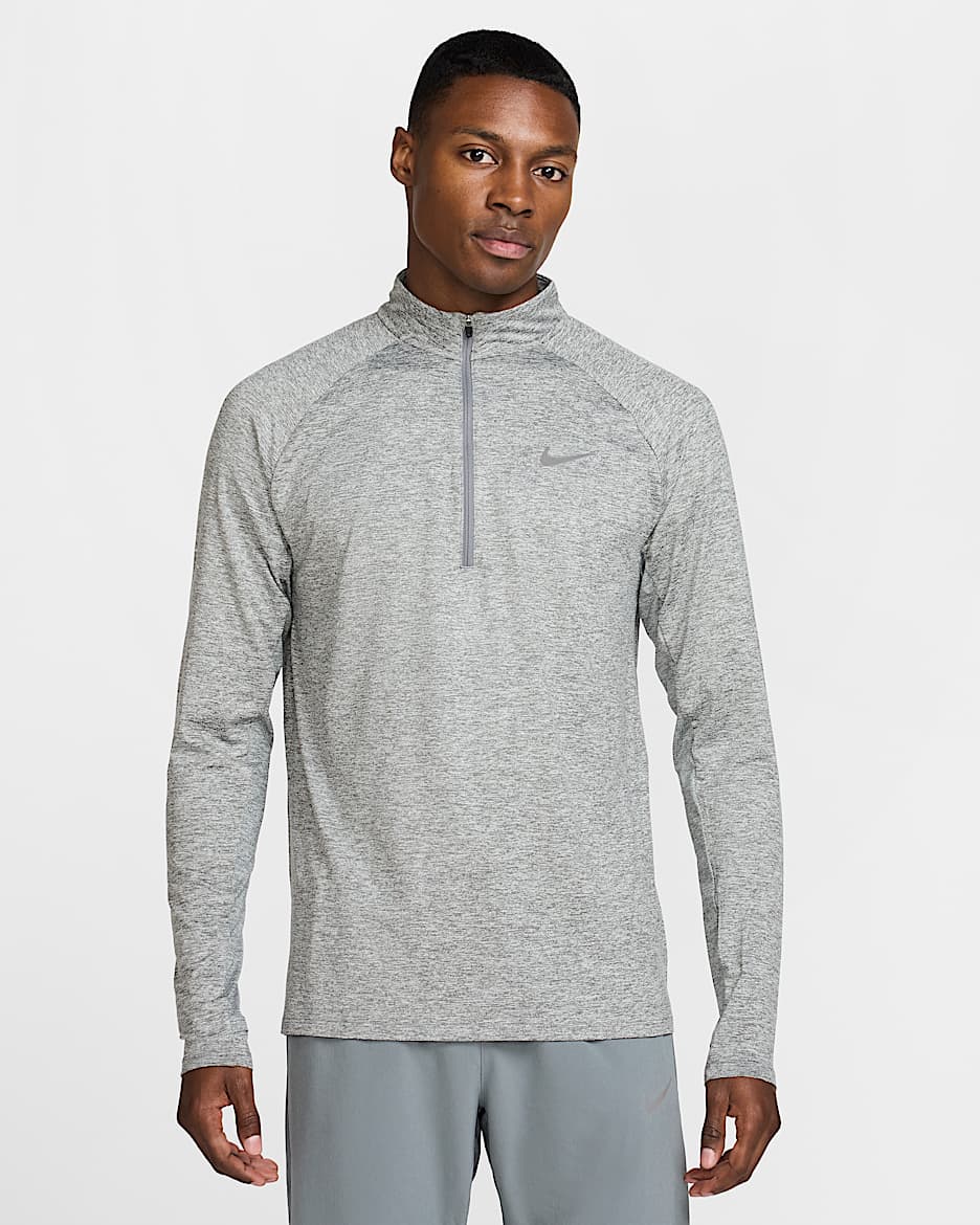 Nike Stride Men's Dri-FIT 1/4-Zip Running Top - Smoke Grey/Heather