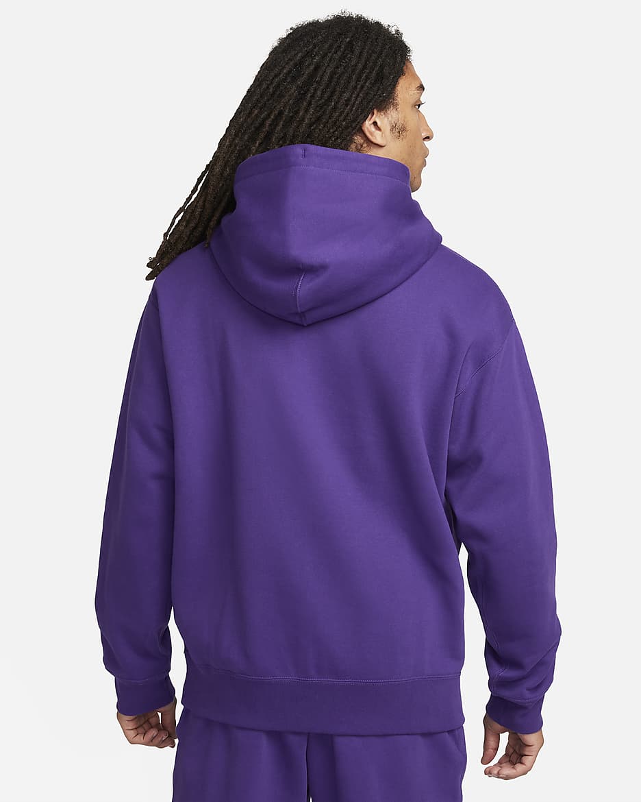 Nike Solo Swoosh Men's Fleece Pullover Hoodie - Field Purple/White