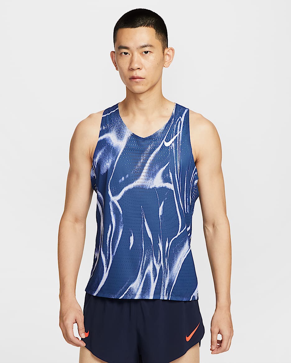 Nike AeroSwift Men's Dri-FIT ADV Running Vest - Coastal Blue/White