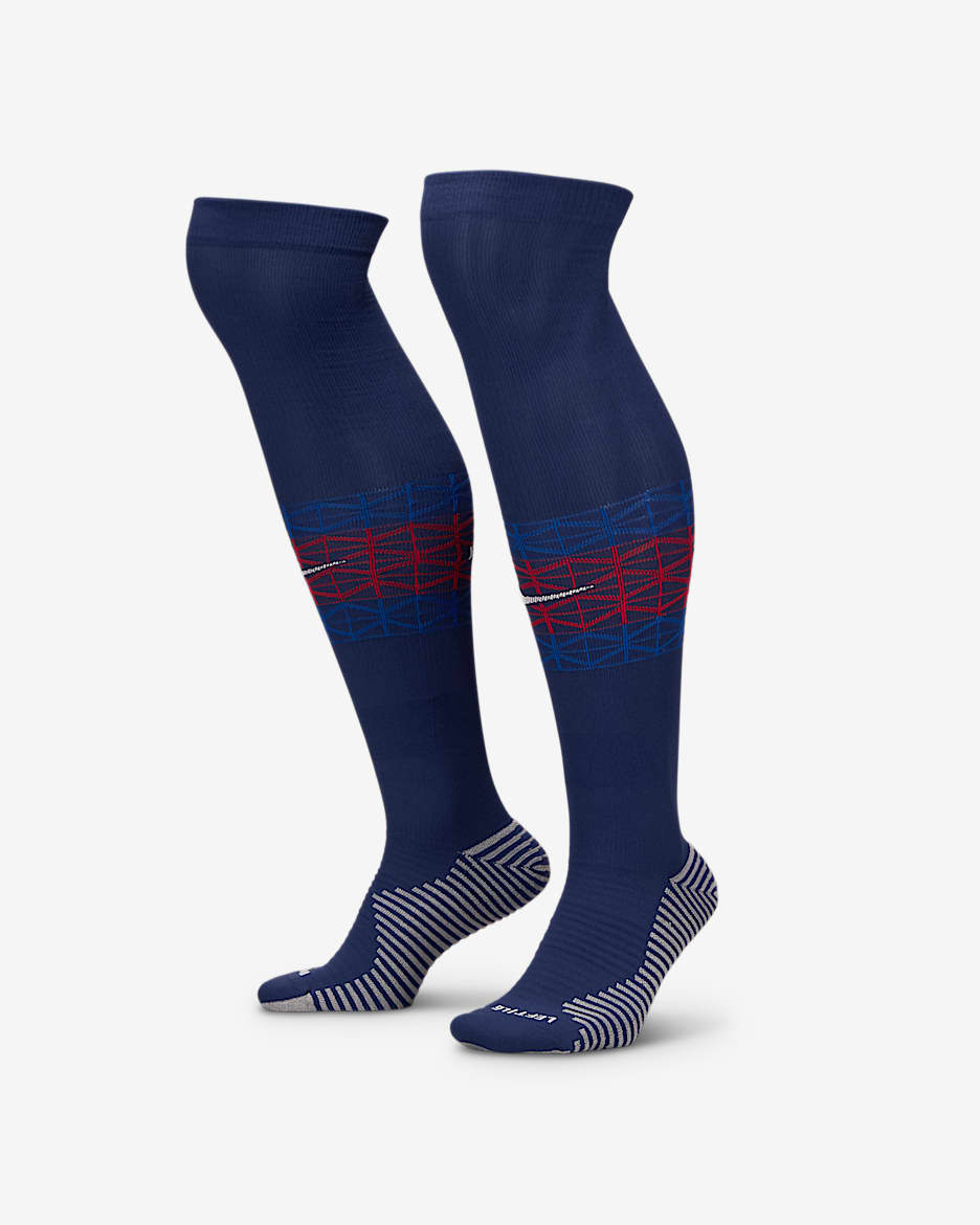 Paris Saint-Germain Strike İç Saha Nike Dri-FIT Diz Boyu Futbol Çorapları - Midnight Navy/University Red/Hyper Royal/Beyaz