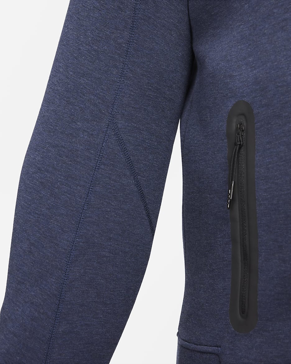 Felpa con cappuccio e zip a tutta lunghezza Nike Sportswear Tech Fleece Windrunner - Uomo - Obsidian Heather/Nero