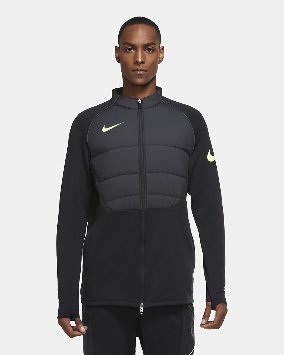 Giacca da calcio per allenamento Nike Therma Strike Winter Warrior - Uomo - Nero/Nero/Volt