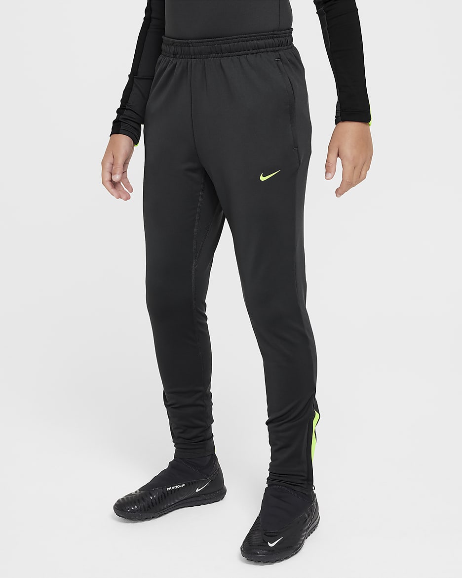 Pantalon de foot Nike Dri-FIT Strike pour ado - Anthracite/Volt/Volt