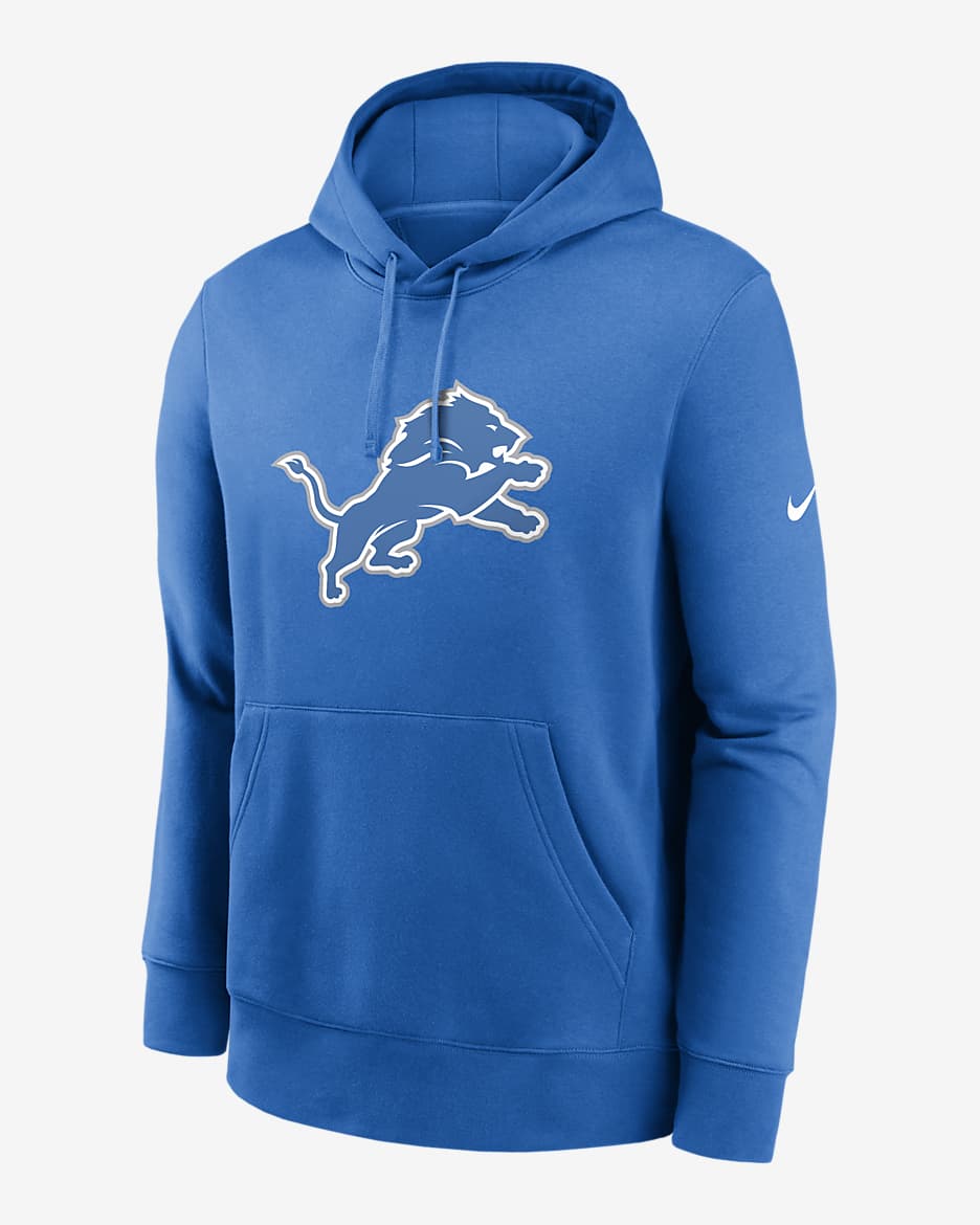Detroit Lions Club Logo Men's Nike NFL Pullover Hoodie - Blue