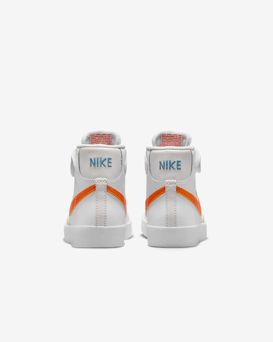 Nike Blazer Mid '77 Younger Kids' Shoe - White/Photo Blue/Phantom/Total Orange