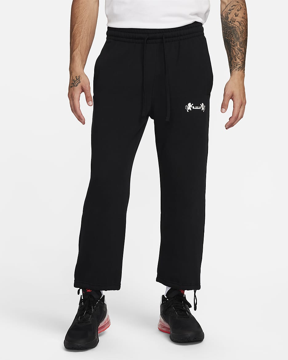 LeBron Men's Open Hem Fleece Trousers - Black/Phantom