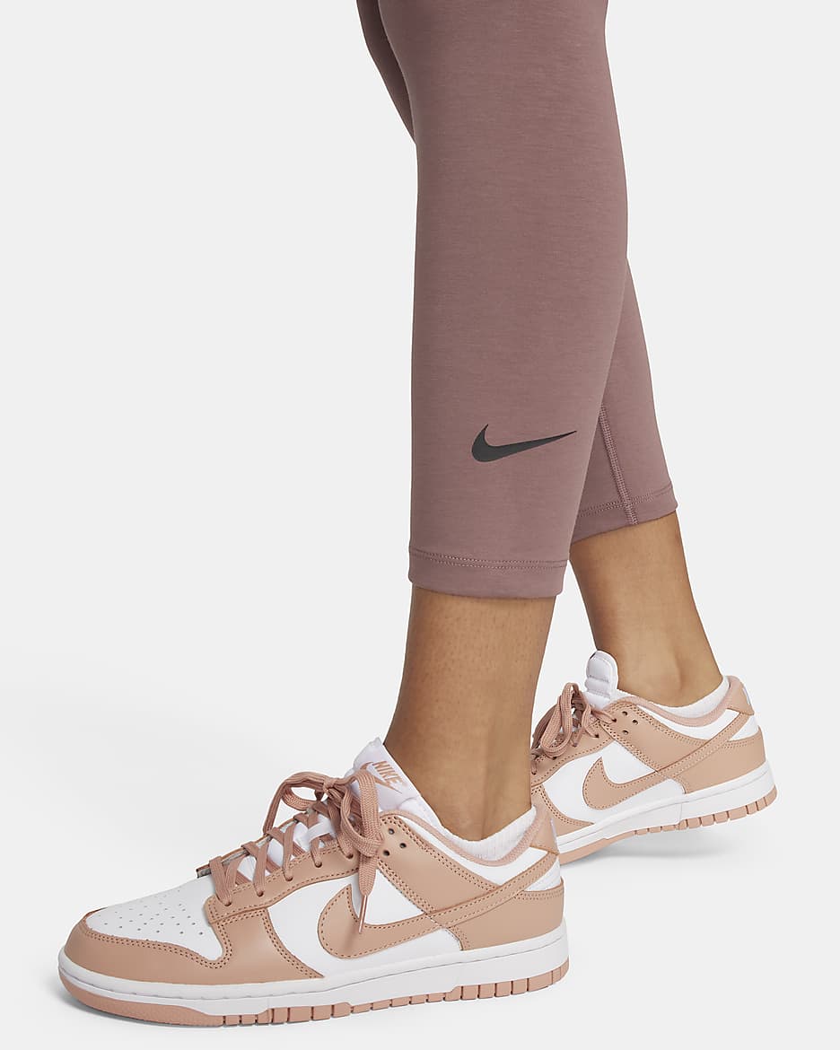 Legging 7/8 taille haute Nike Sportswear Classic pour femme - Smokey Mauve/Noir