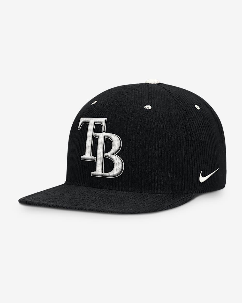 Gorra Nike de la MLB ajustable para hombre Tampa Bay Rays Pro - Negro