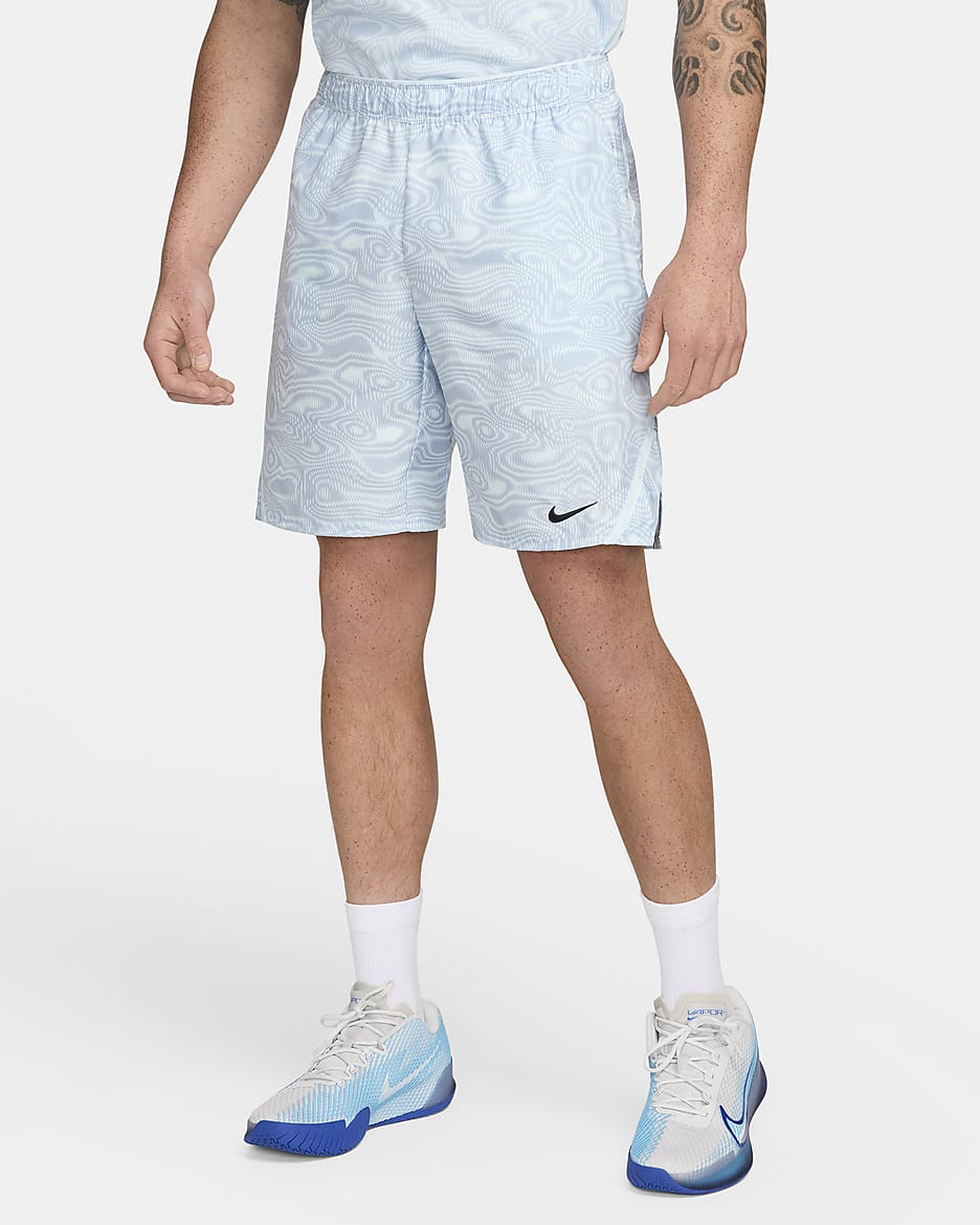 NikeCourt Victory Men's 23cm (approx.) Dri-FIT Tennis Shorts - Glacier Blue/Glacier Blue/Black