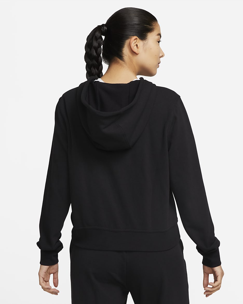 Nike Dri-FIT One Women's Full-Zip French Terry Hoodie - Black/White