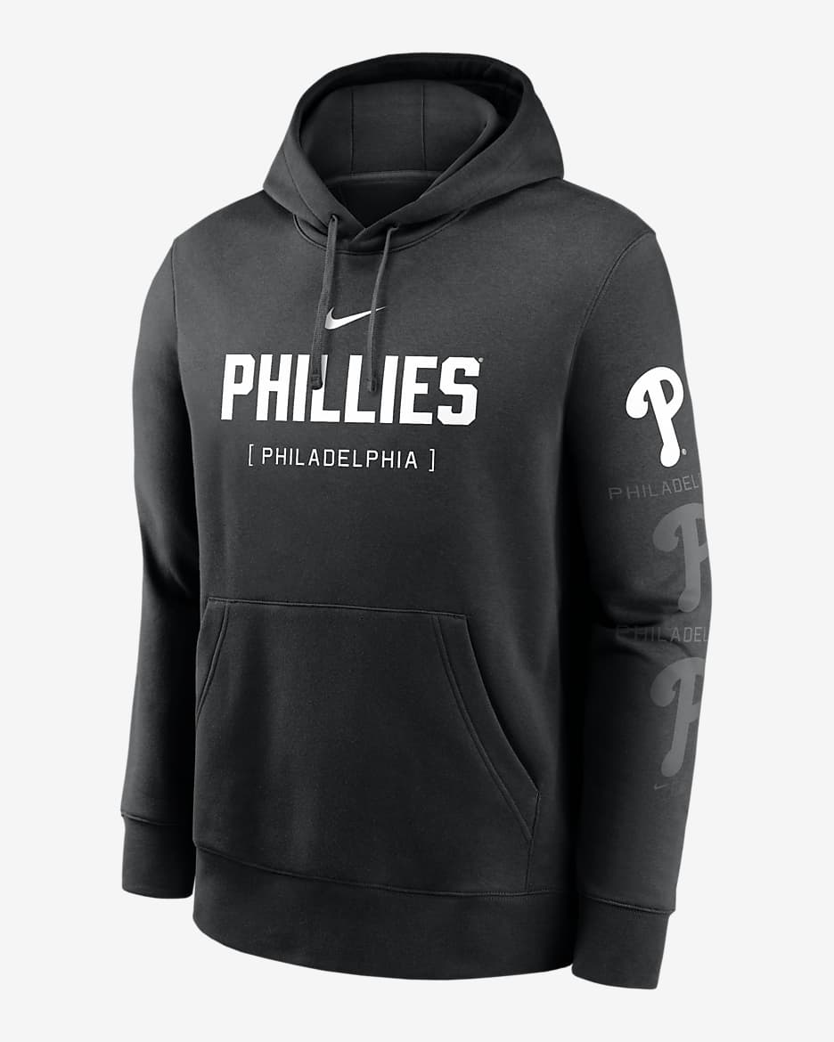 Philadelphia Phillies Fashion Club Men's Nike MLB Pullover Hoodie - Black