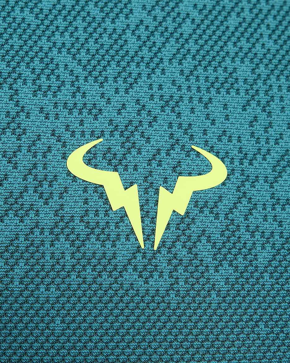 Haut de tennis à manches courtes Nike Dri-FIT ADV Rafa pour homme - Geode Teal/Volt