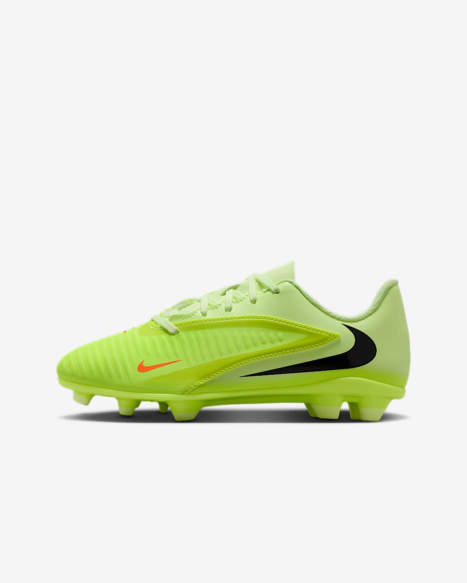 Nike Jr. Phantom 6 Low Club Big Kids' Multi-Ground Soccer Cleats - Hyper Crimson/Limelight/Black