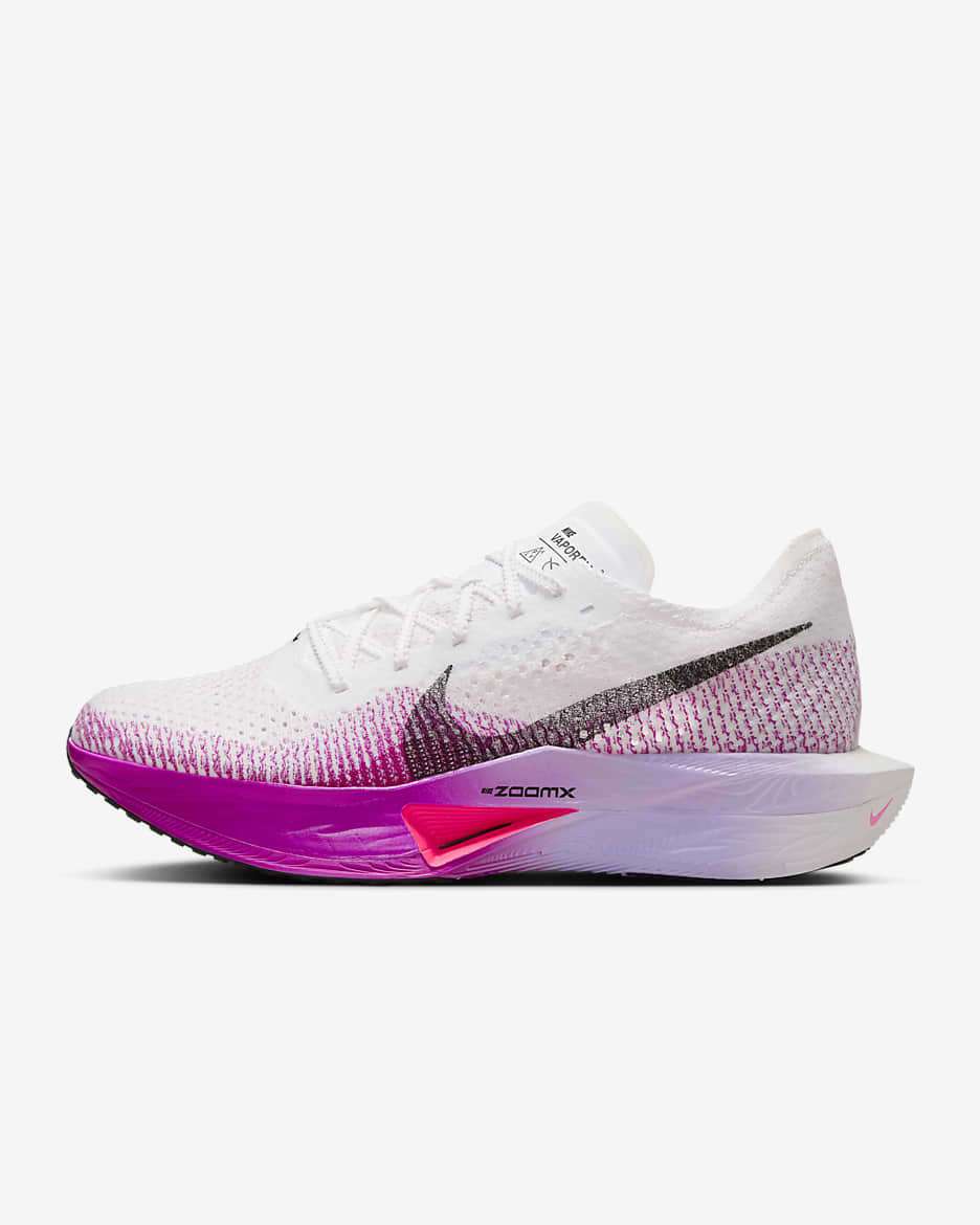 Tävlingssko för hårt underlag Nike Vaporfly 3 för kvinnor - Vit/Vivid Purple/Purple Agate/Svart