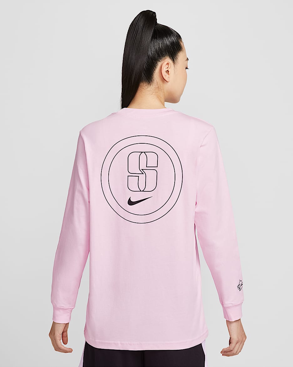 Sabrina Women's Long-Sleeve Basketball T-Shirt - Pink Foam