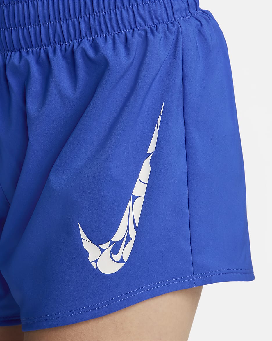 Nike One Women's Dri-FIT Mid-Rise 3" Brief-Lined Shorts - Hyper Royal/White