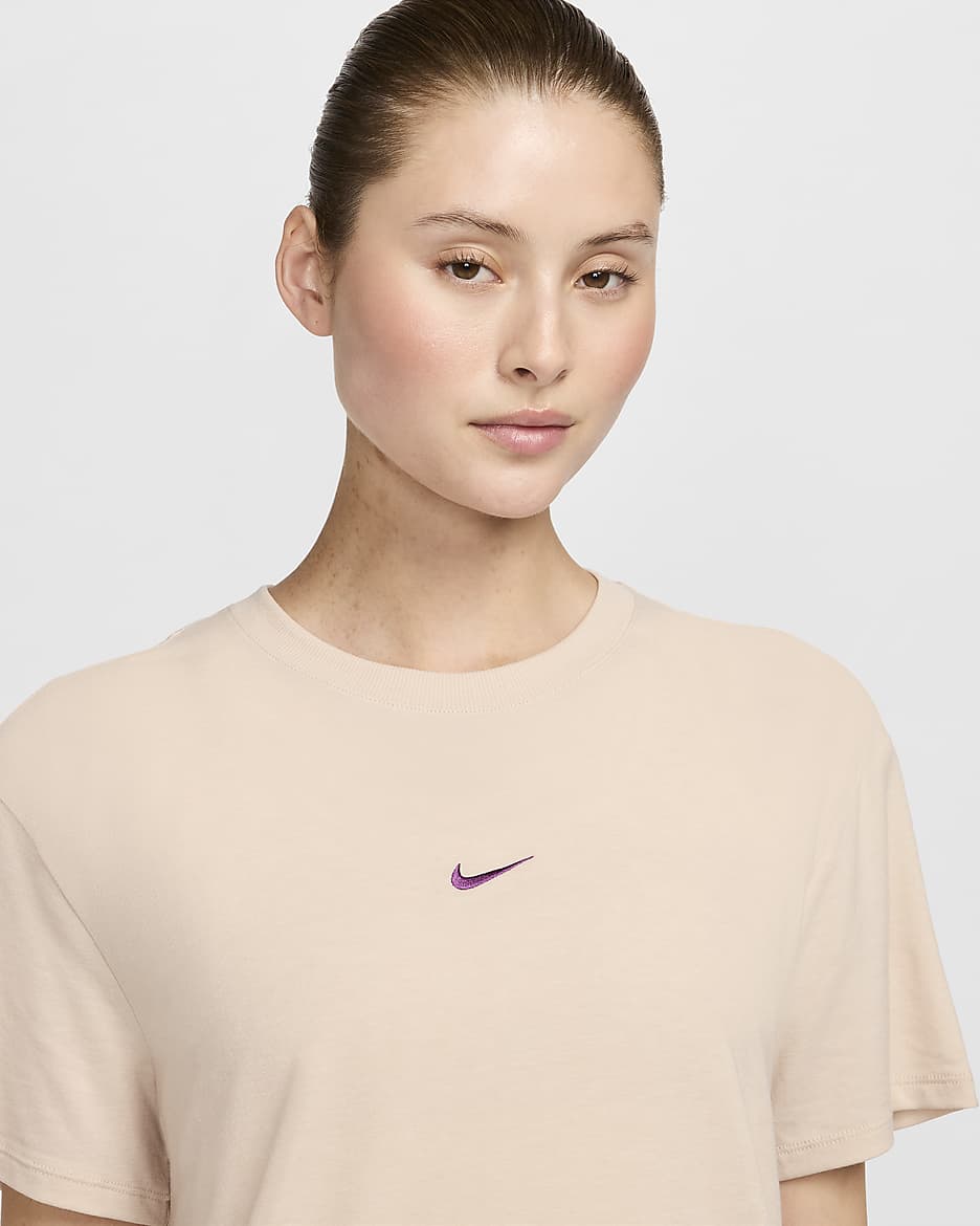 Nike One Relaxed Women's Dri-FIT Short-Sleeve Top - Sanddrift/Viotech