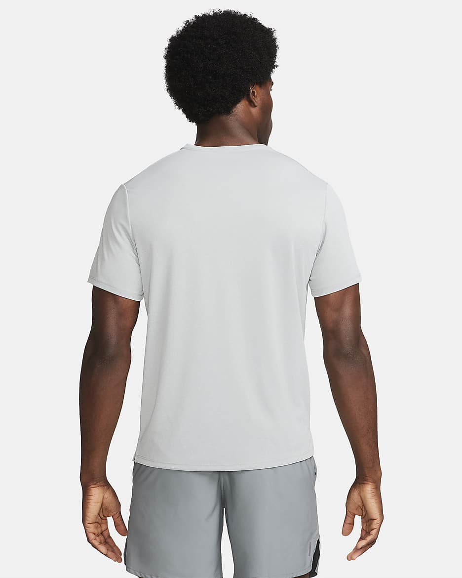 Nike Miler Men's Dri-FIT UV Short-Sleeve Running Top - Grey Fog/Particle Grey/Heather