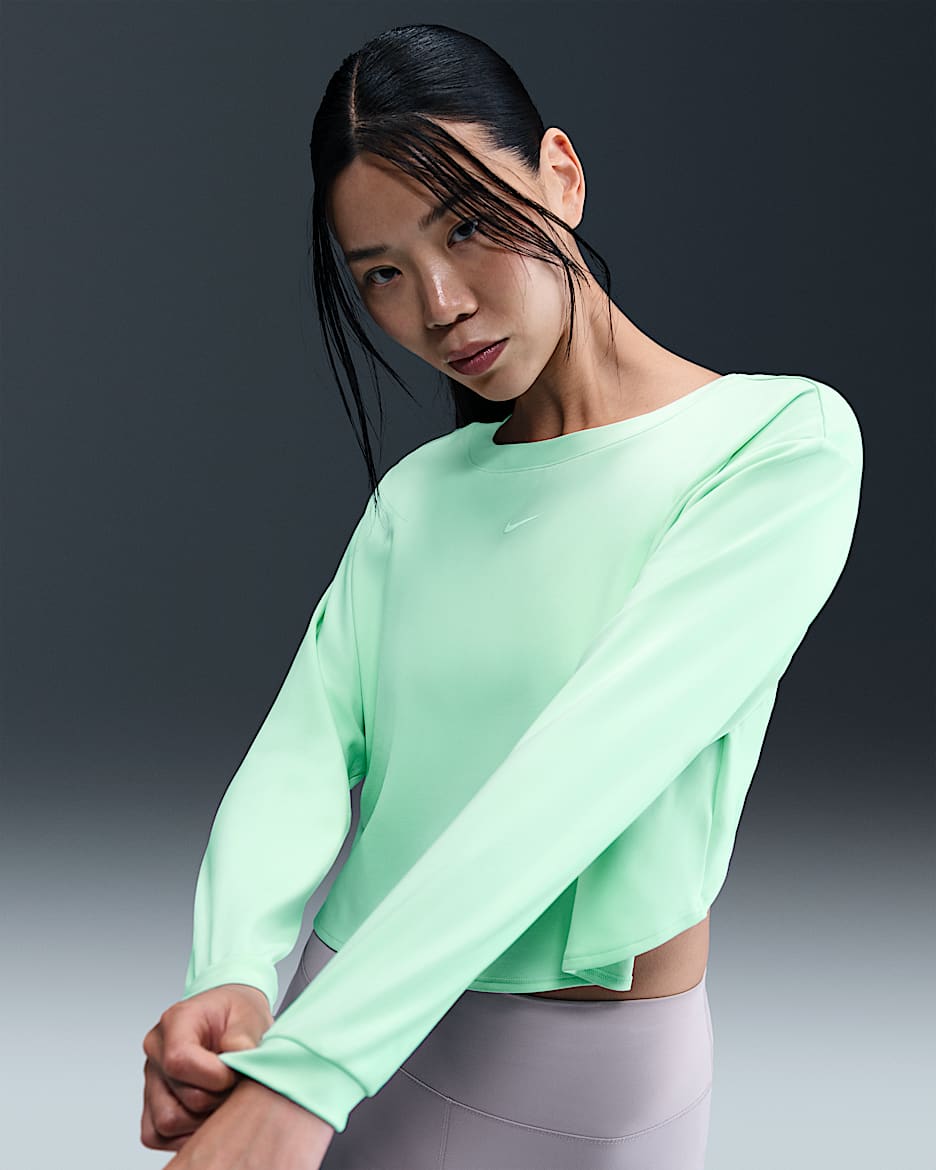 Nike One Women's Dri-FIT Mid Layer - Mint Foam/White