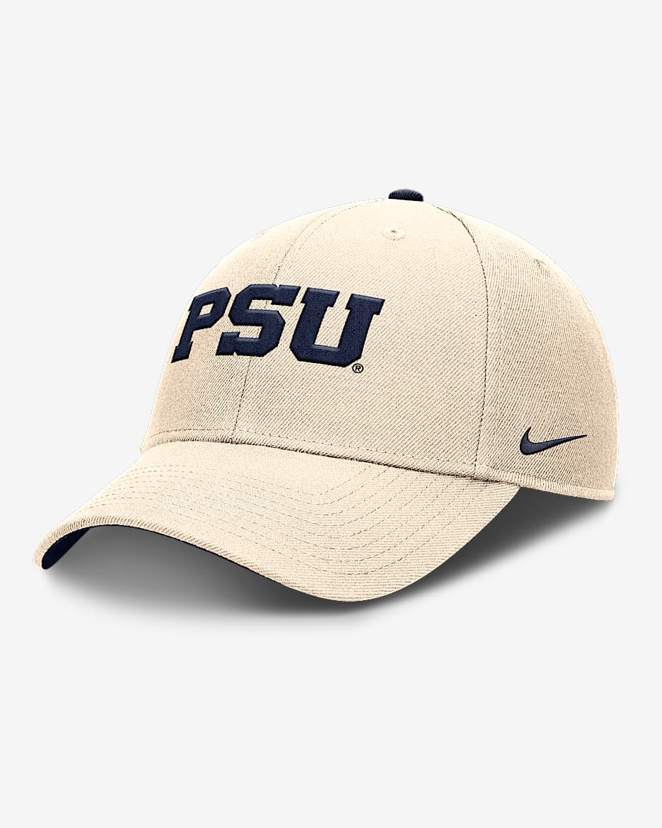 Gorra de rejilla universitaria Nike Dri-FIT ajustable para hombre Penn State Primetime Rise - Natural