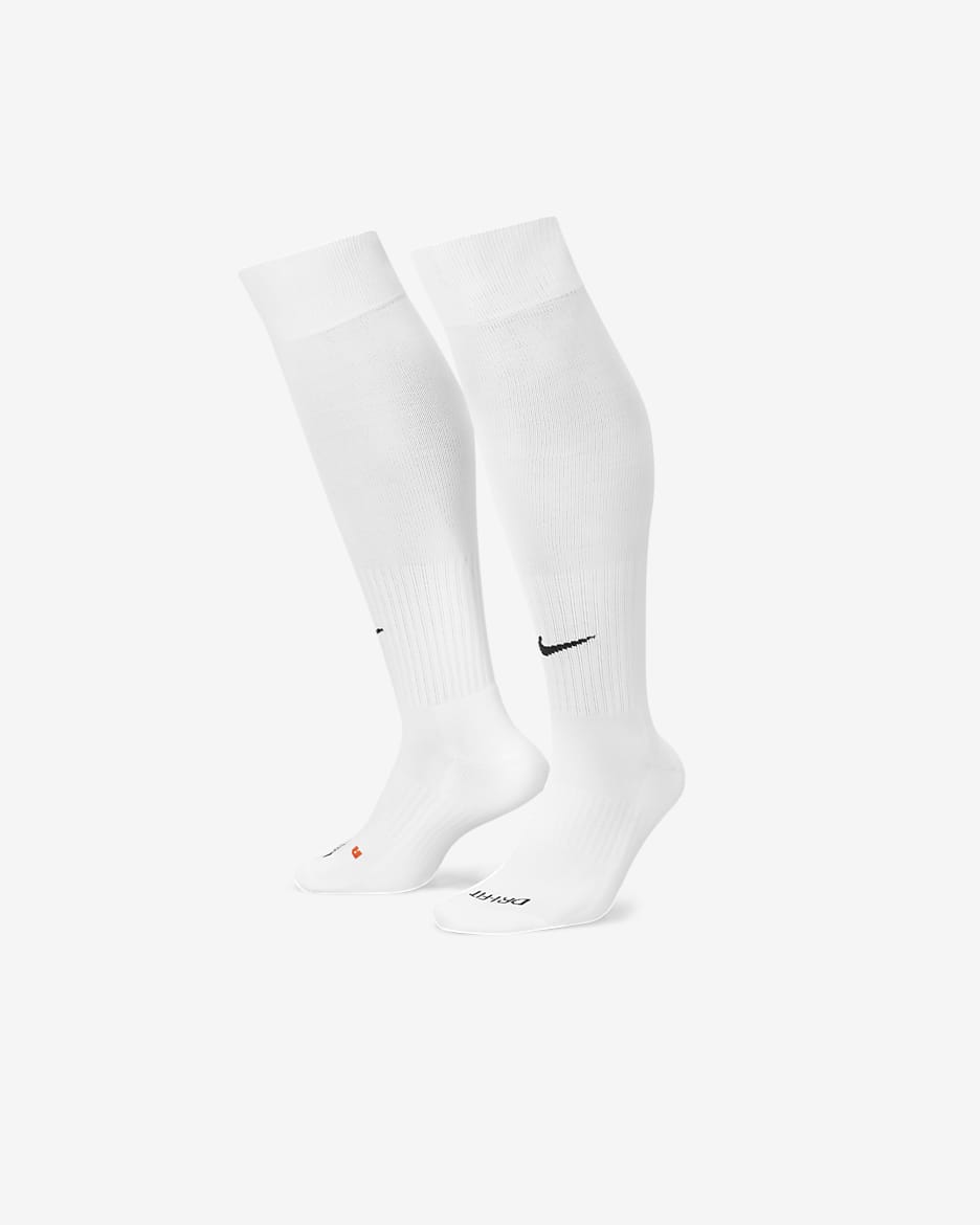 Nike Classic 2 Cushioned gedämpfte Over-the-Calf Socken - Team White/Schwarz