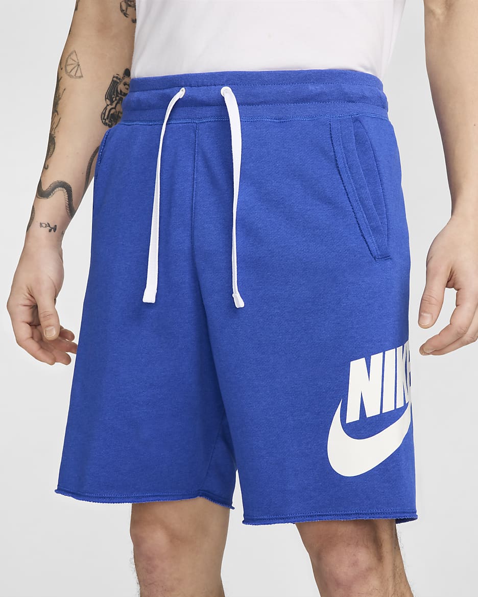 Nike Club Alumni Men's French Terry Shorts - Game Royal/White/White