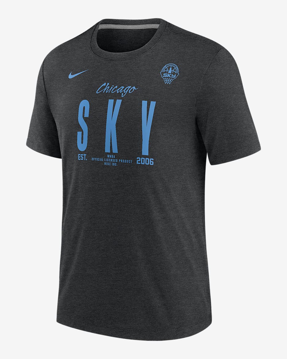 Playera Nike WNBA para hombre Chicago Sky - Negro jaspeado