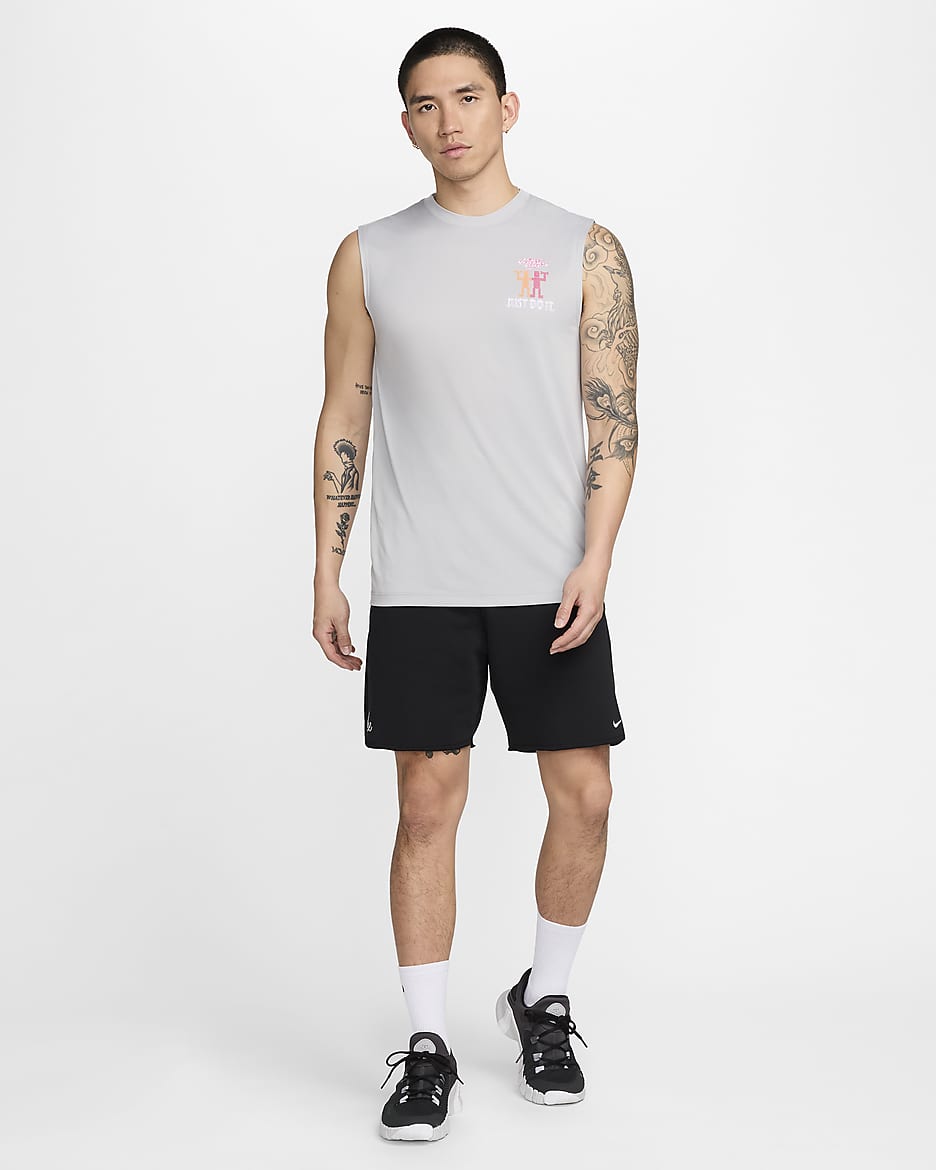 Nike Men's Dri-FIT Sleeveless Fitness T-Shirt - Light Smoke Grey