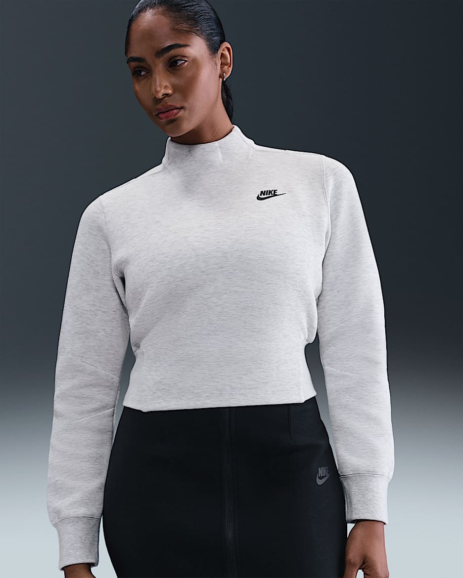 Nike Tech Women's Fleece Crew - Light Grey/Heather/Black