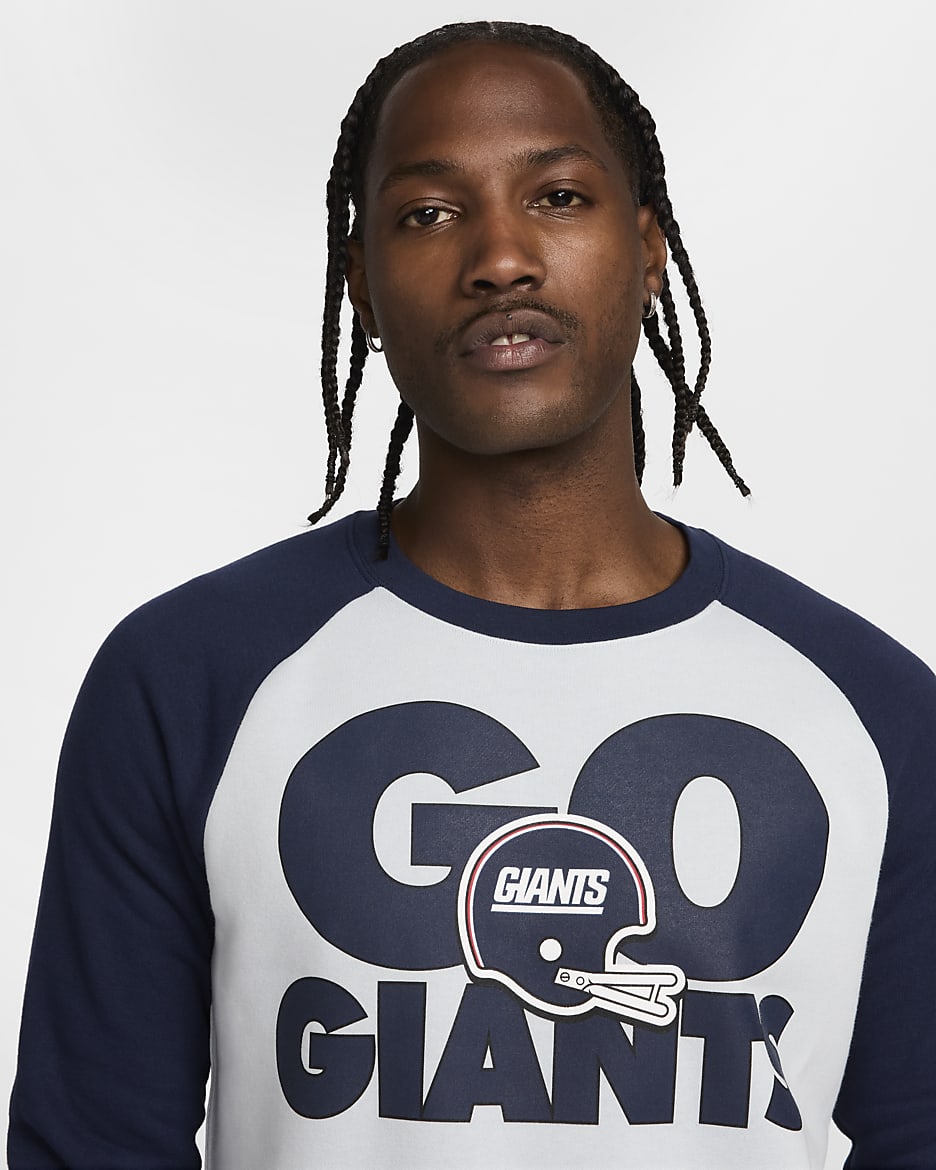 Nike Historic Raglan (NFL Giants) Men's Sweatshirt - Field Silver/College Navy