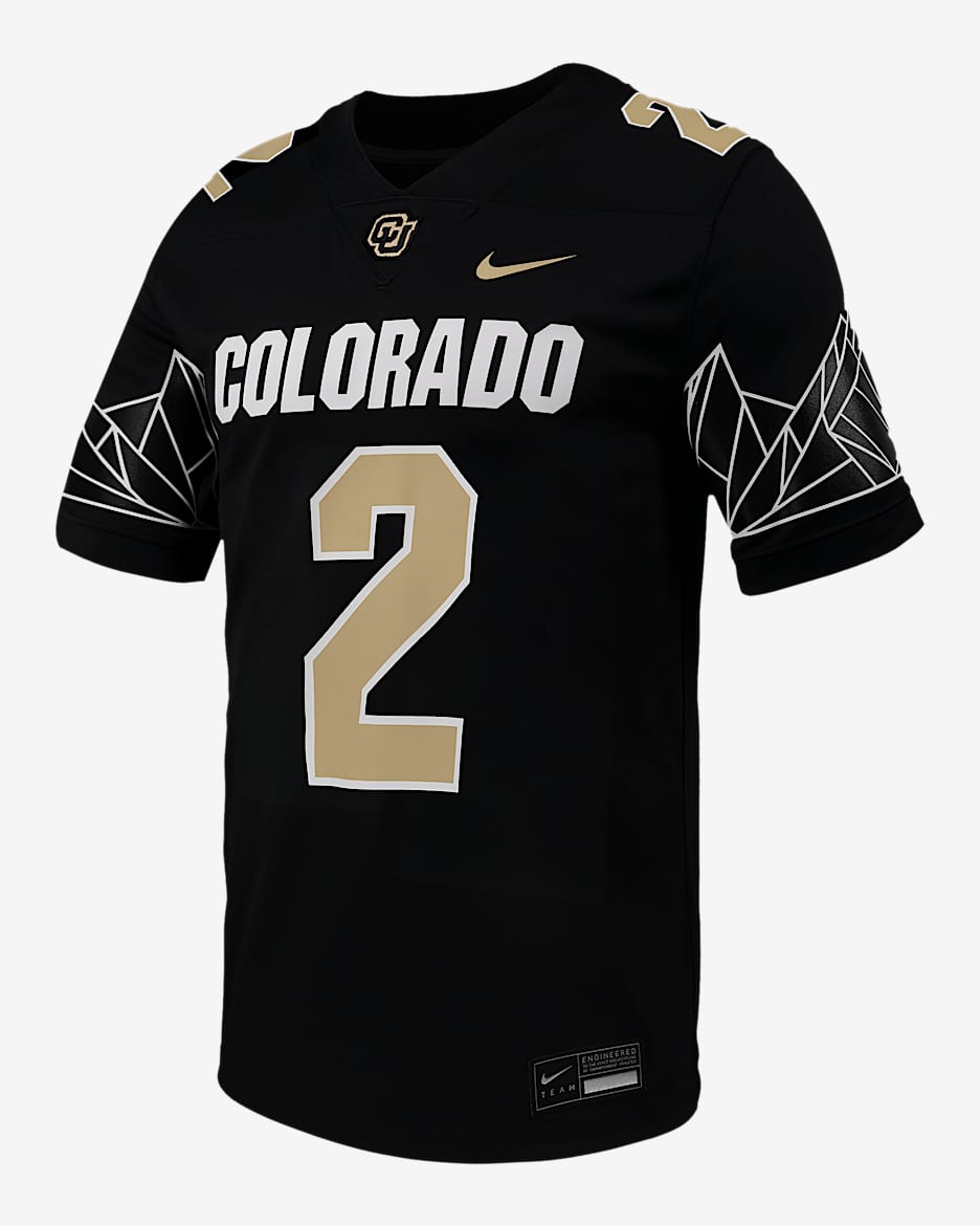 Jersey de fútbol americano universitario Nike Replica para hombre Sheduer Sanders Colorado - Negro