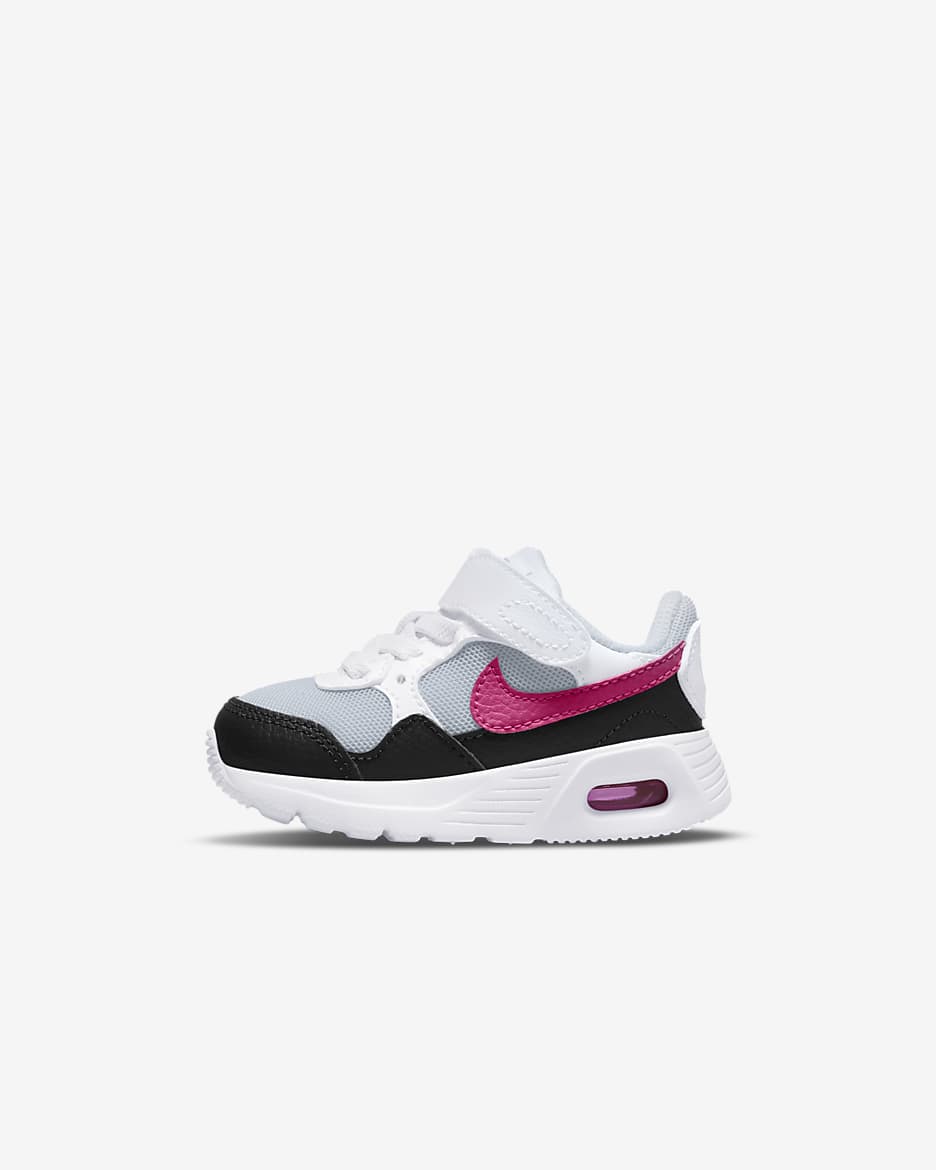 Tenis para bebé e infantil Nike Air Max SC - Platino puro/Blanco/Sombrío apagado/Rosa óptimo