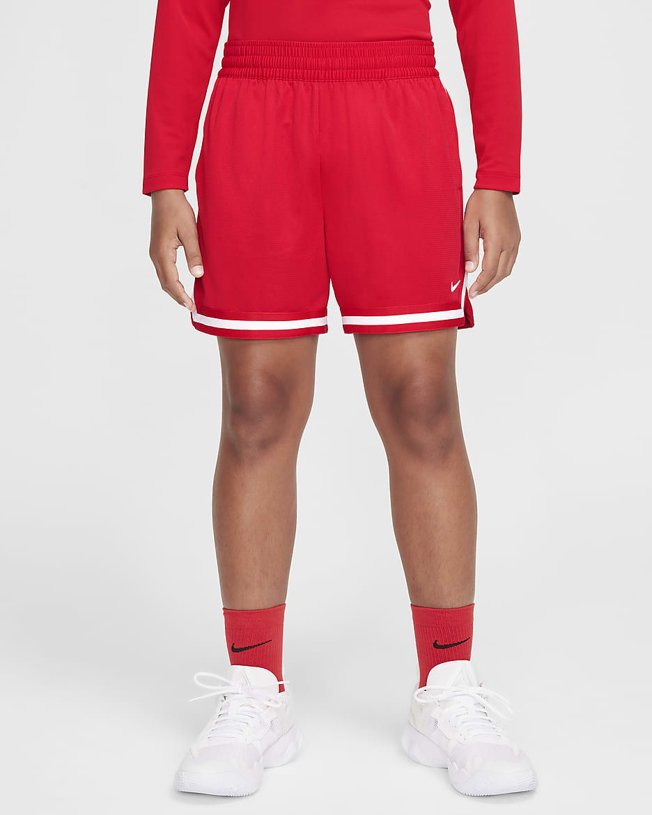 Shorts de básquetbol para niño talla grande (talla amplia) Nike DNA - Rojo universitario/Blanco