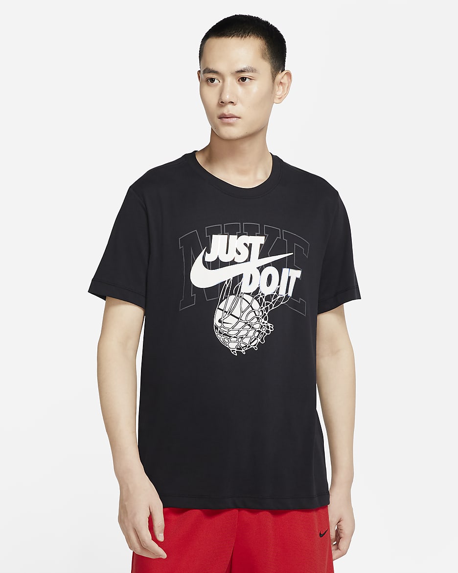 Nike Dri-FIT Men's 'Just Do It' Basketball T-Shirt - Black