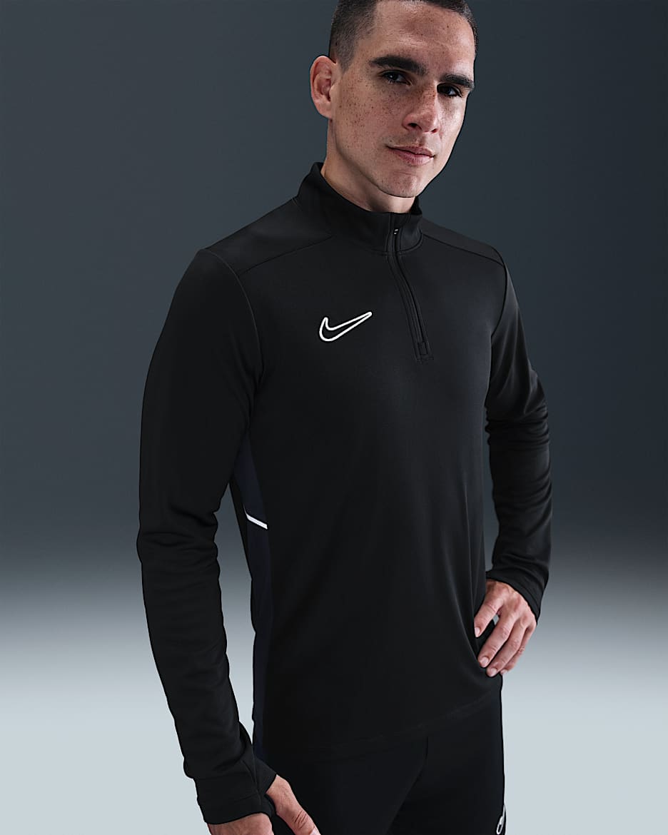 Nike Academy Men's Dri-FIT Football Drill Top - Black/Obsidian/White