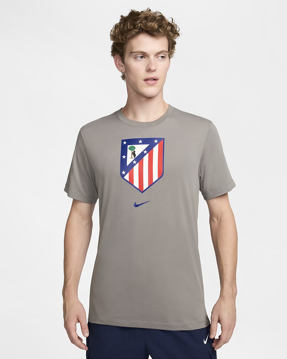 Atlético Madrid Men's Nike Football T-Shirt - Flat Pewter