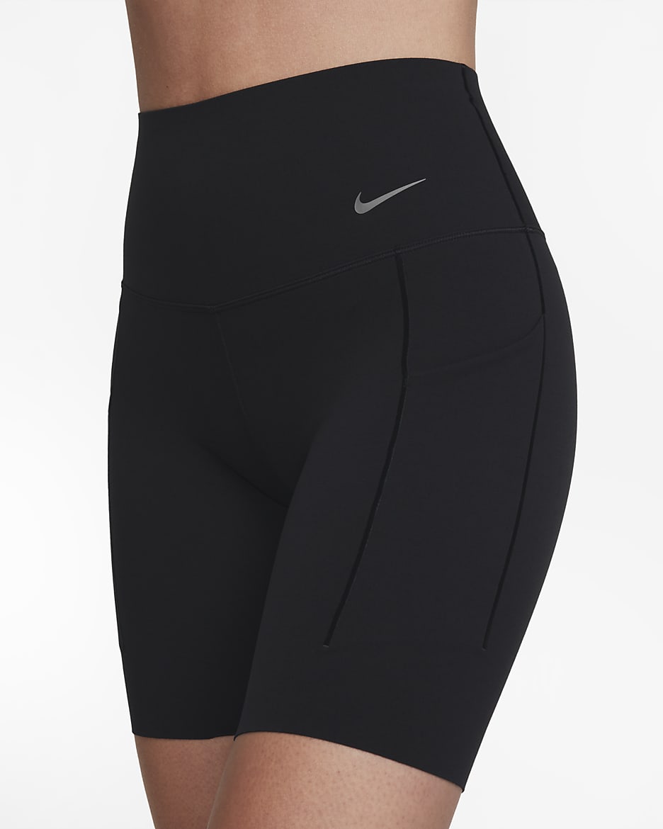 Nike Universa Women's Medium-Support High-Waisted 20cm (approx.) Biker Shorts with Pockets - Black/Black