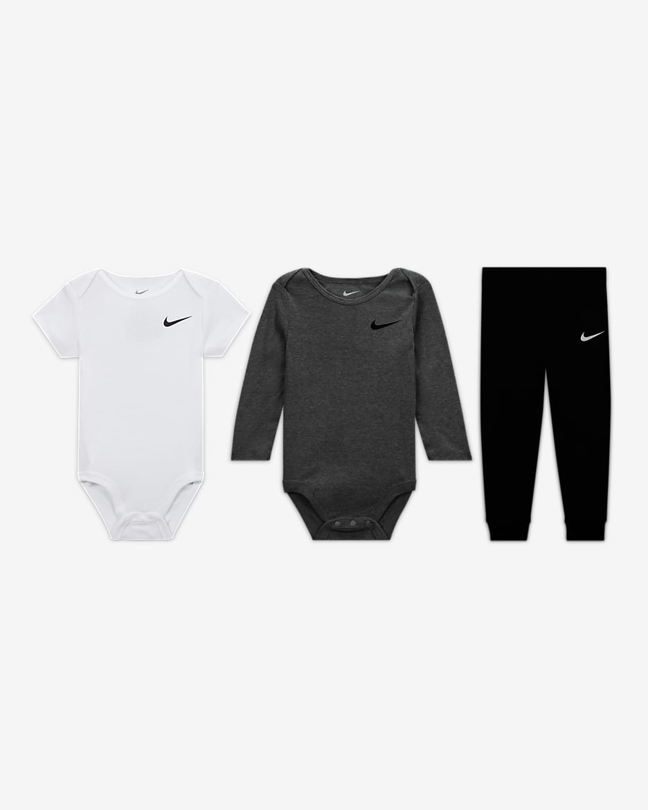 Conjunto de 3 piezas de body para bebé (12 a 24 meses) Nike Essentials - Negro