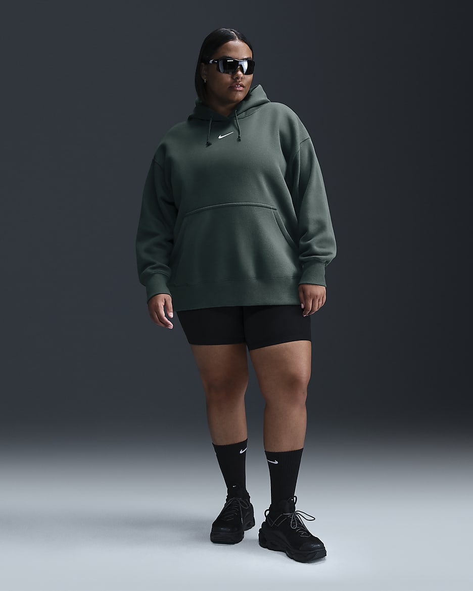 Nike Sportswear Phoenix Fleece oversized hoodie voor dames (Plus Size) - Vintage Green/Sail