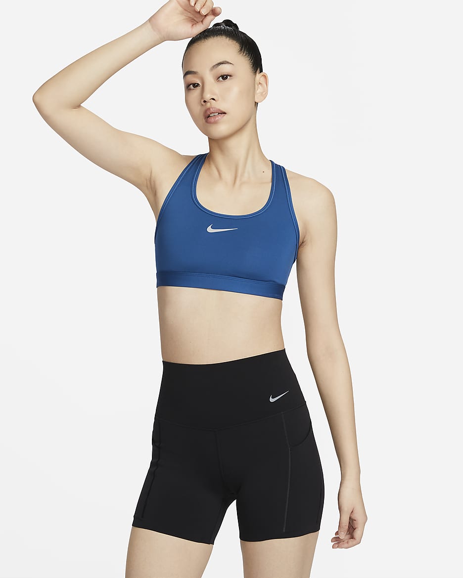 Nike Universa Women's Medium-Support High-Waisted 12.5cm (approx.) Biker Shorts With Pockets - Black/Black