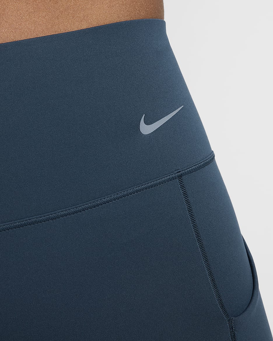 Nike Universa Women's Medium-Support Mid-Rise 7/8 Leggings with Pockets - Armoury Navy/Black