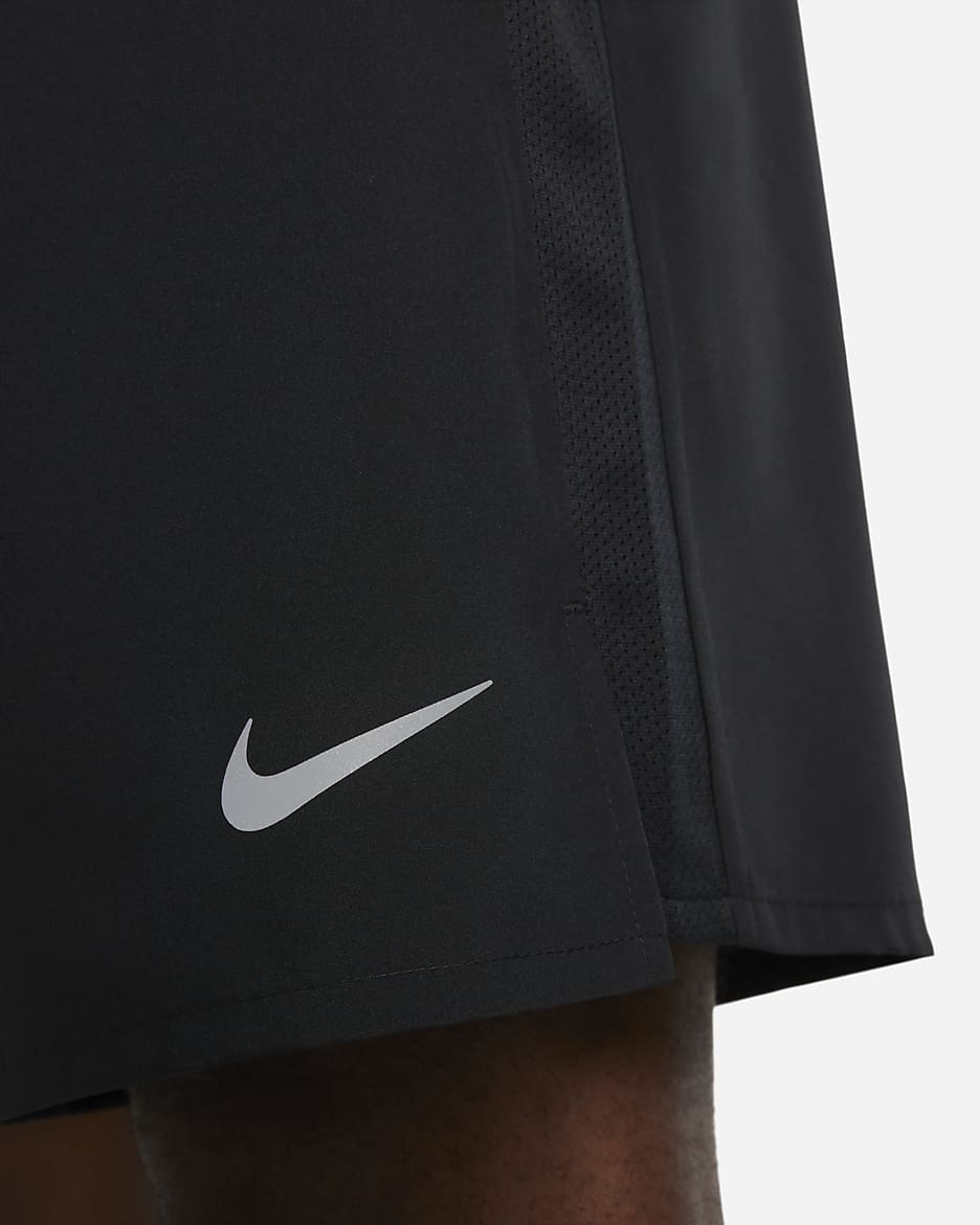 Nike Challenger Men's Dri-FIT 23cm (approx.) Unlined Versatile Shorts - Black/Black/Black