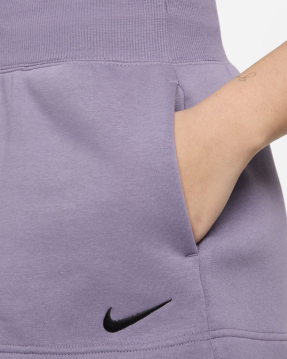 Shorts de ajuste holgado y tiro alto para mujer Nike Sportswear Phoenix Fleece - Alba/Negro