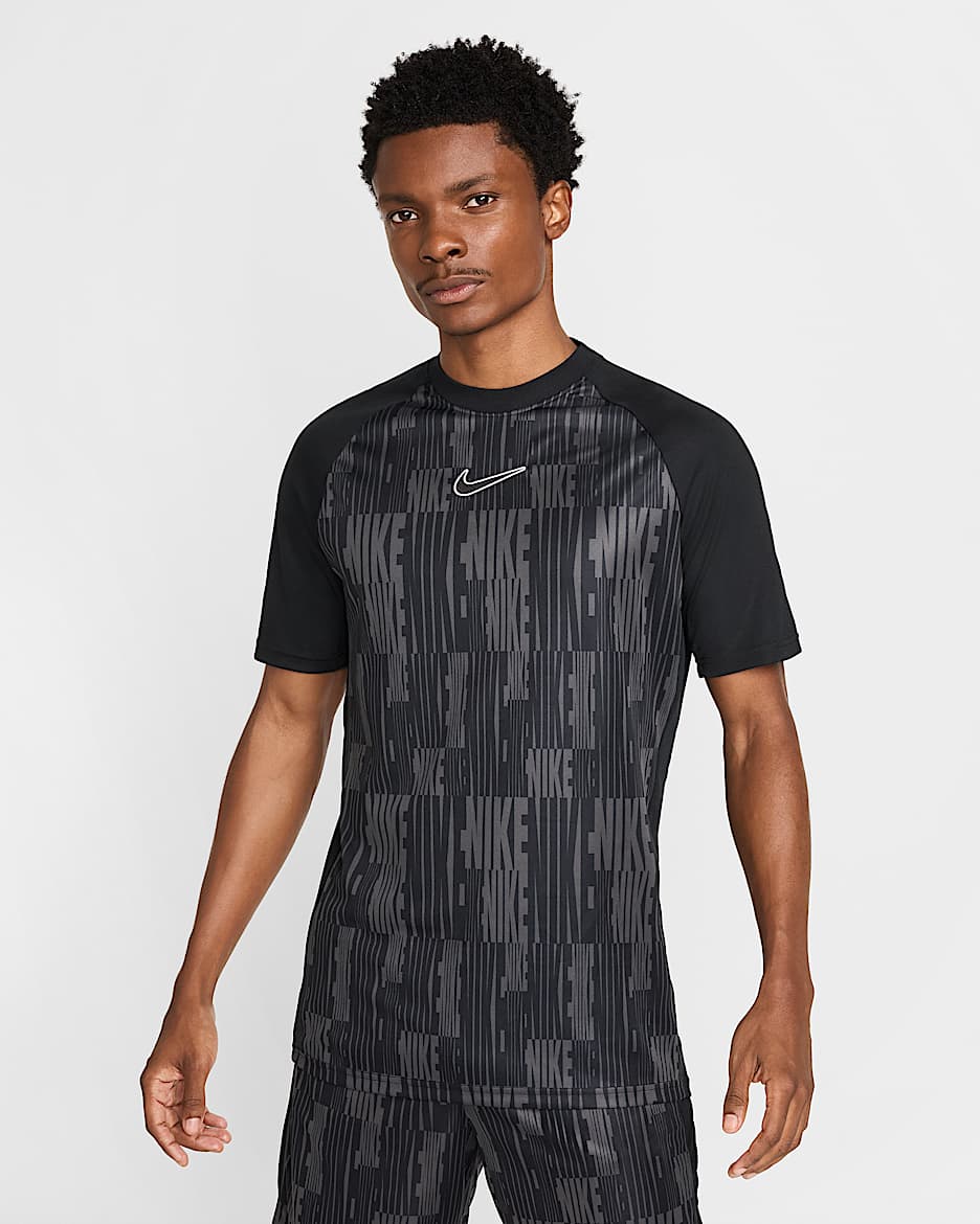 Playera de fútbol de manga corta Dri-FIT para hombre Nike Academy - Negro/Negro/Negro